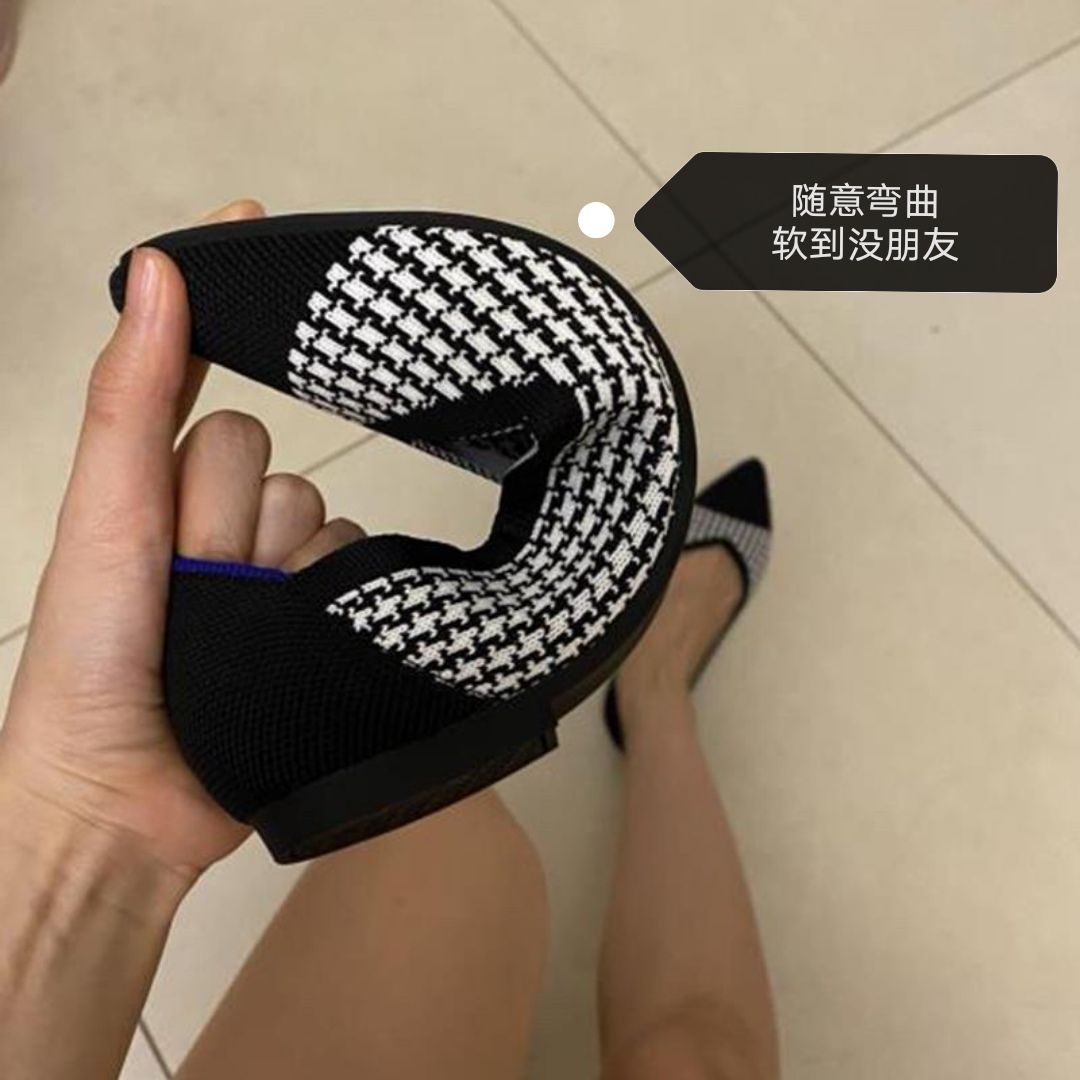 尖ったトゥの浅口フラットシューズ・シングルシューズ