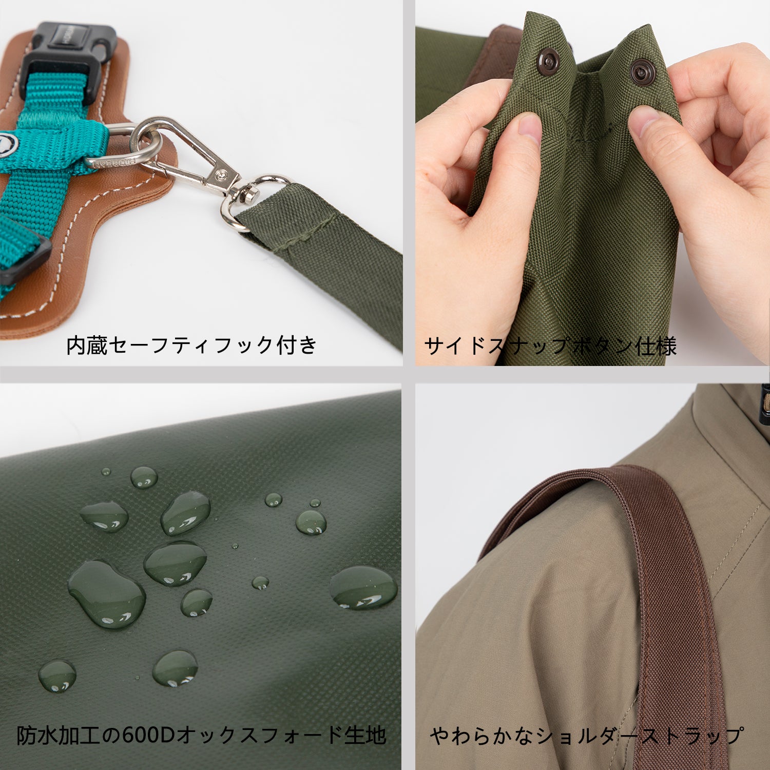 軽量ペットショルダーキャンバスバッグ|通気メッシュ・折りたたみ対応・小型犬猫用