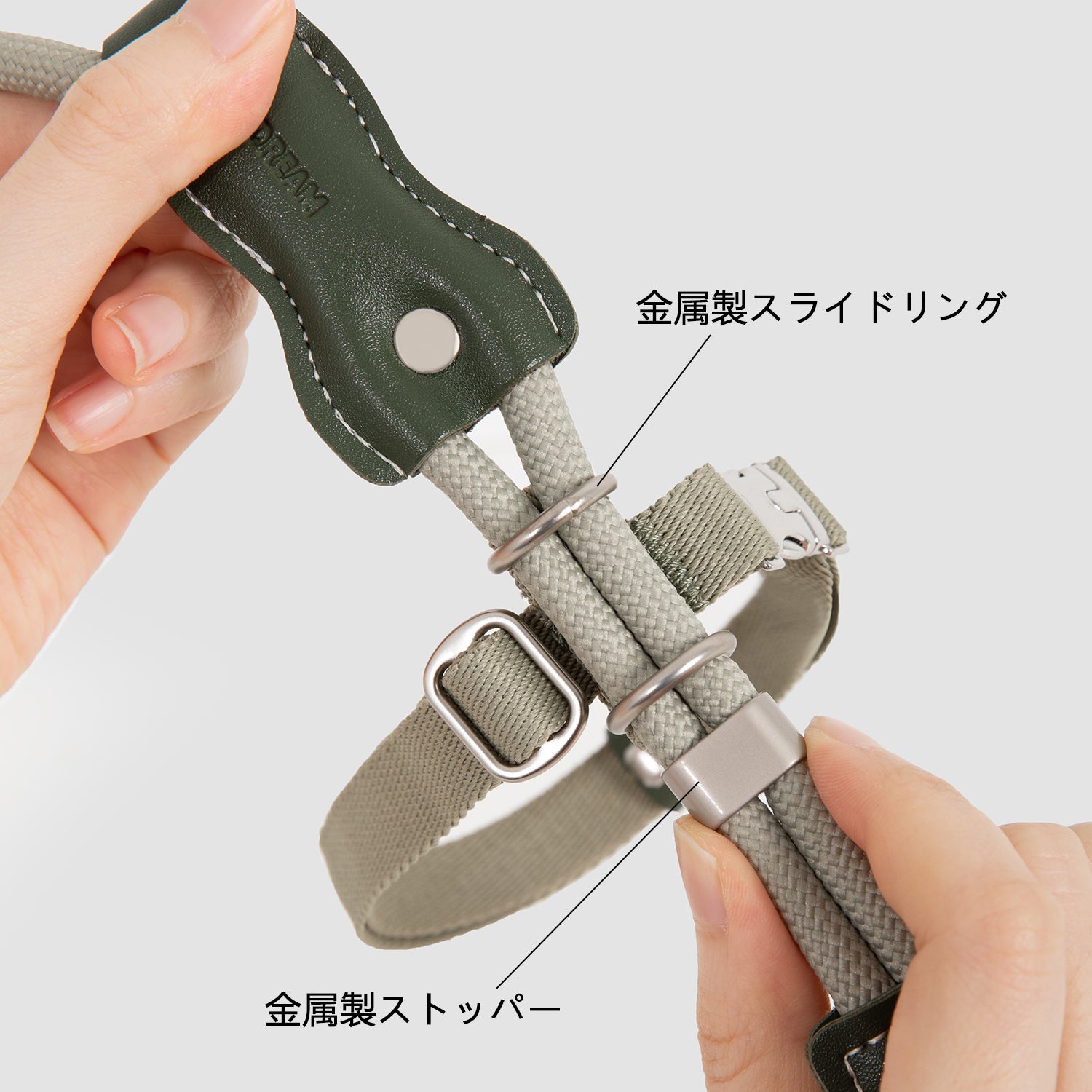 レザー丸紐 猫用ハーネス&リードセット|軽量55g・首回り調整可能