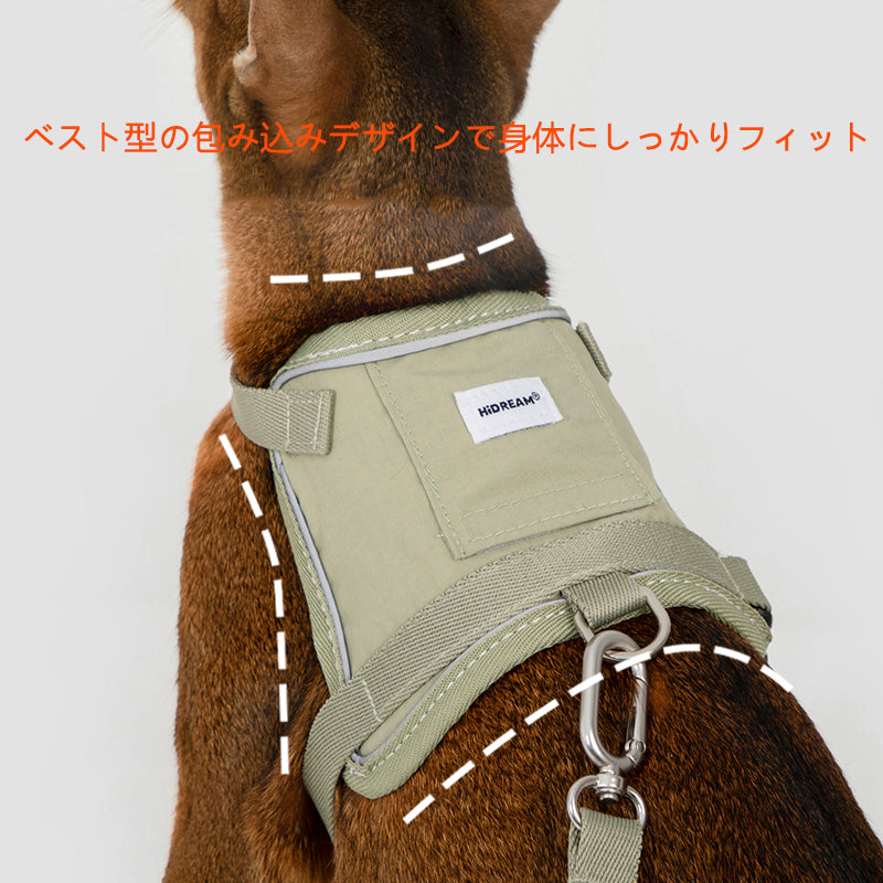 軽量ベスト型猫ハーネス|反射ストラップ付き・通気メッシュ