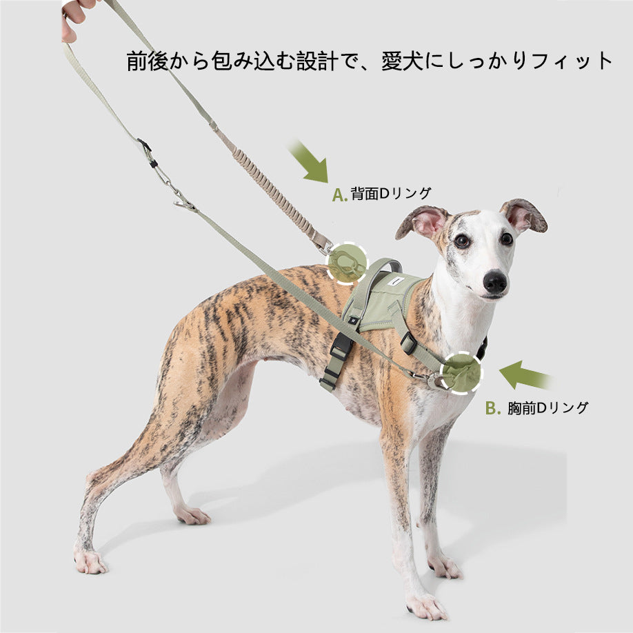 多機能ショック吸収ペットリード|ダブルフック対応・飛び出し防止
