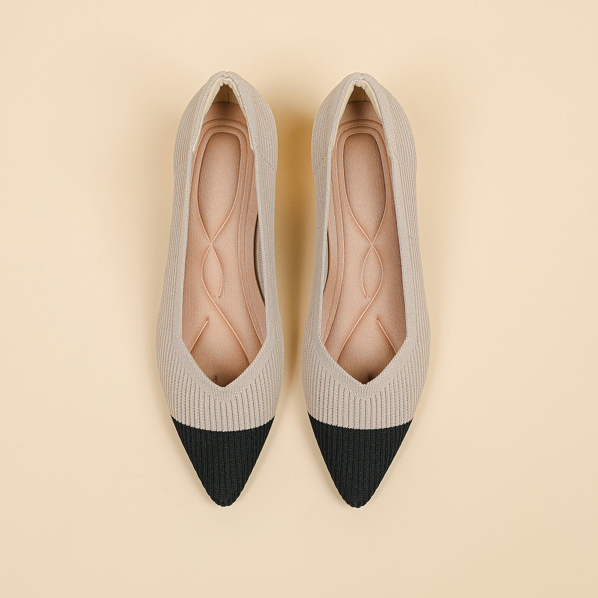 尖トゥVカット太ヒールパンプス(6cmヒール)