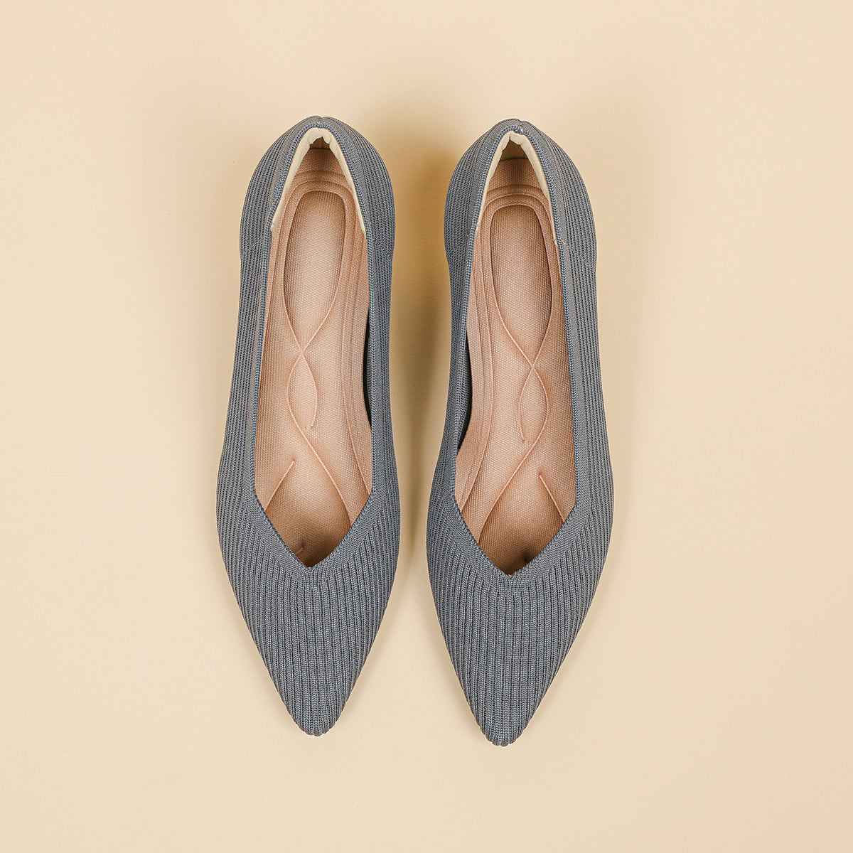 尖トゥVカット太ヒールパンプス(6cmヒール)