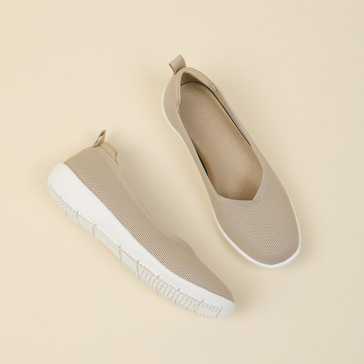 ラウンドトゥニット厚底ローファー