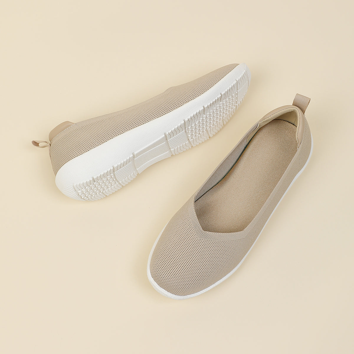 ラウンドトゥニット厚底ローファー