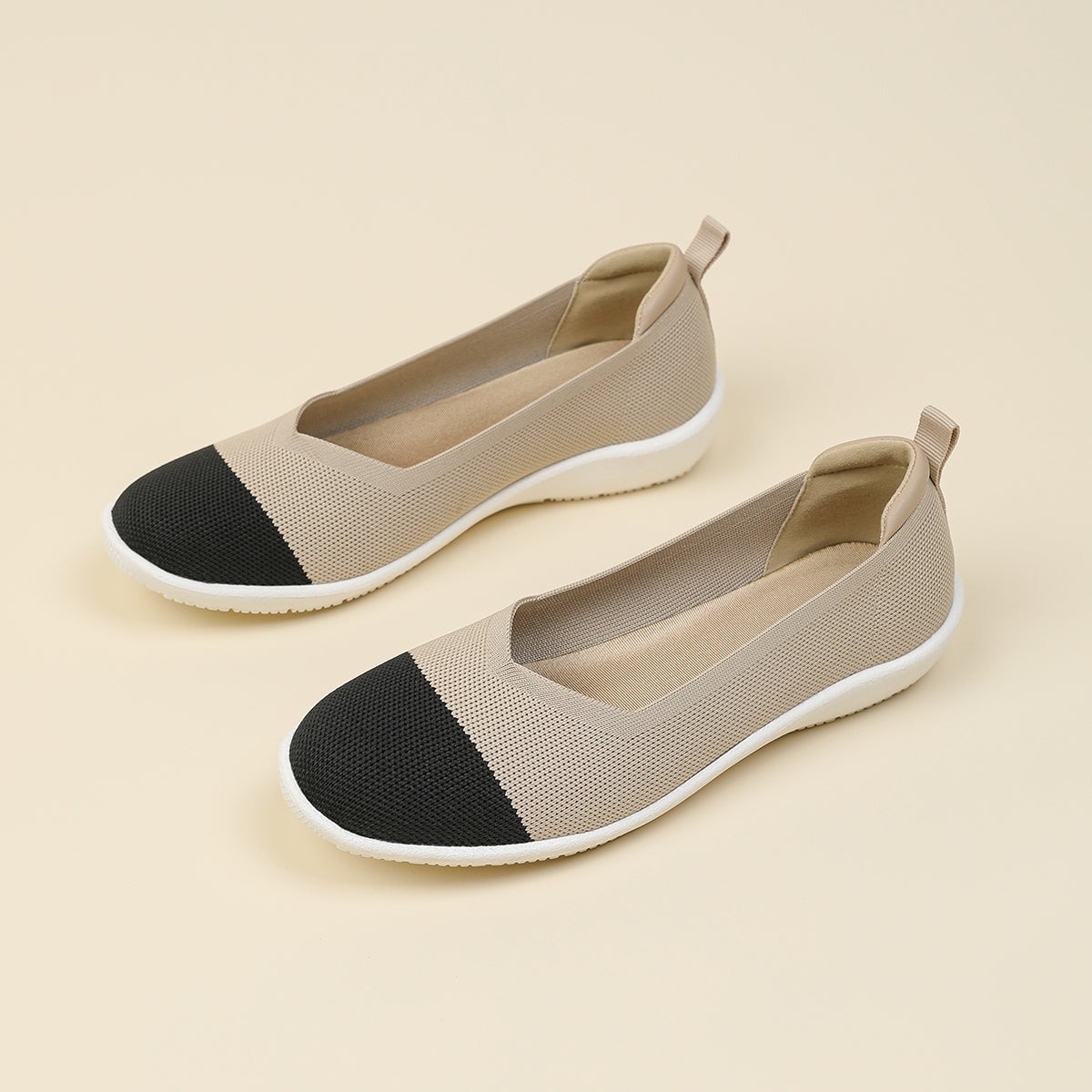 ラウンドトゥニット厚底ローファー