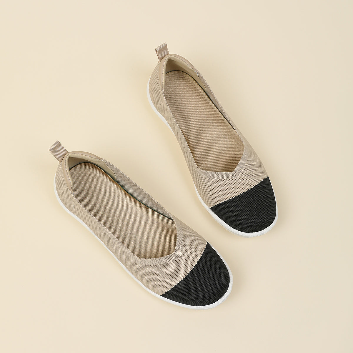 ラウンドトゥニット厚底ローファー