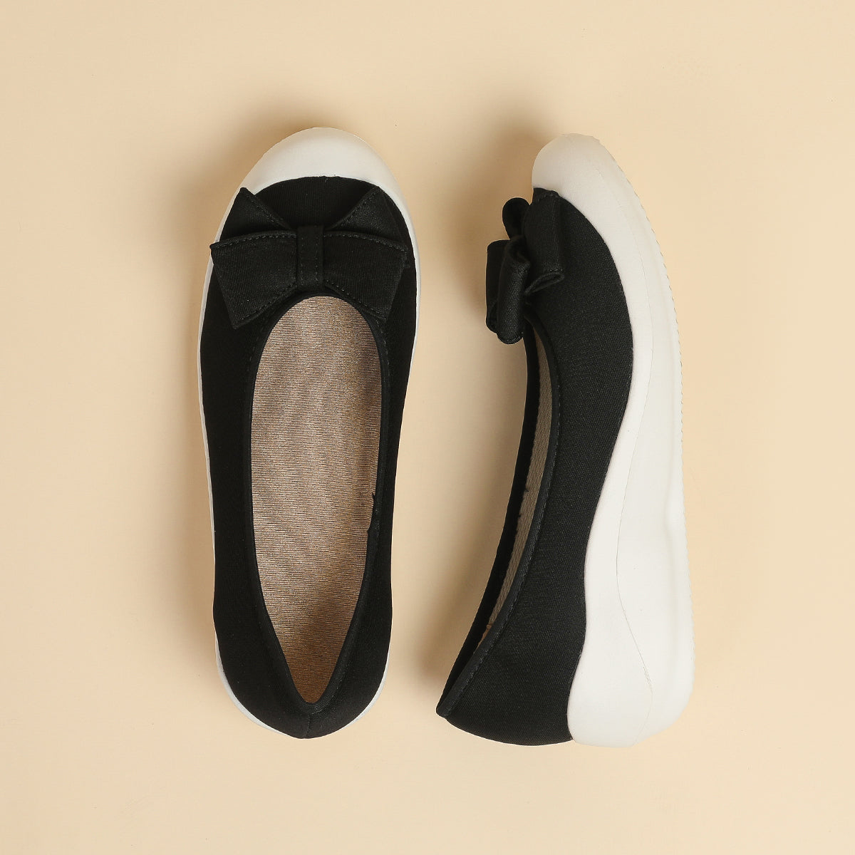 リボン厚底ウェッジシューズ 超軽量デザイン