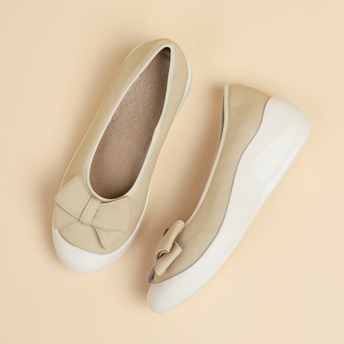 リボン厚底ウェッジシューズ 超軽量デザイン