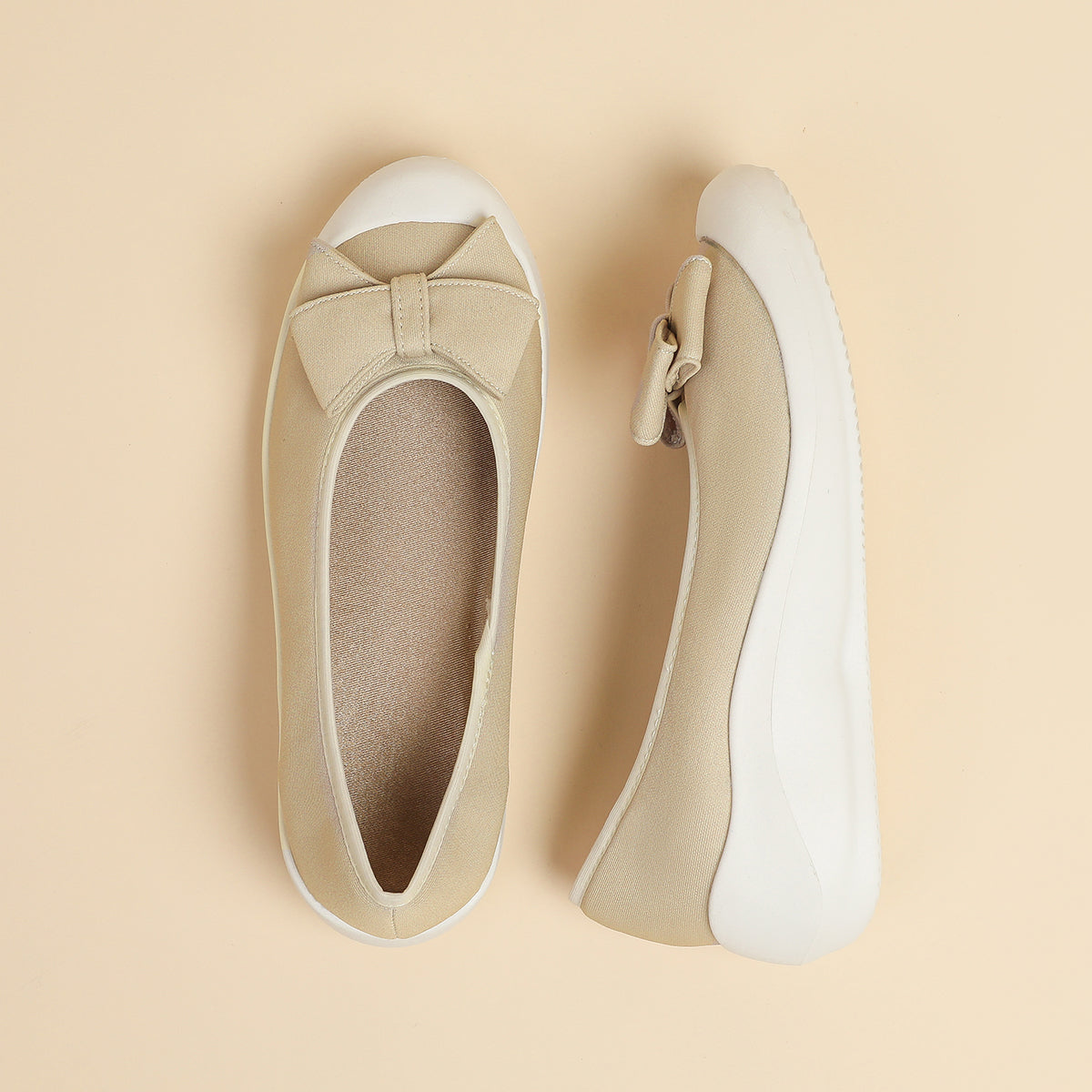 リボン厚底ウェッジシューズ 超軽量デザイン