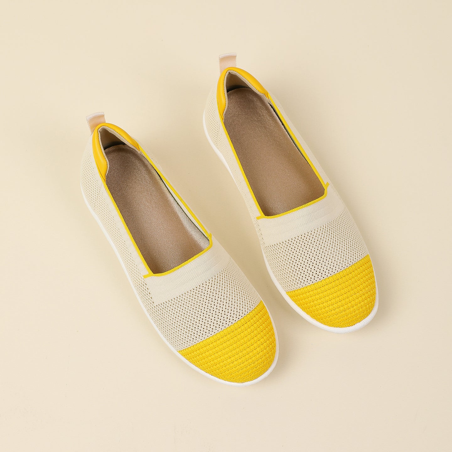 ニット切り替え 厚底 ローファー カジュアルシューズ