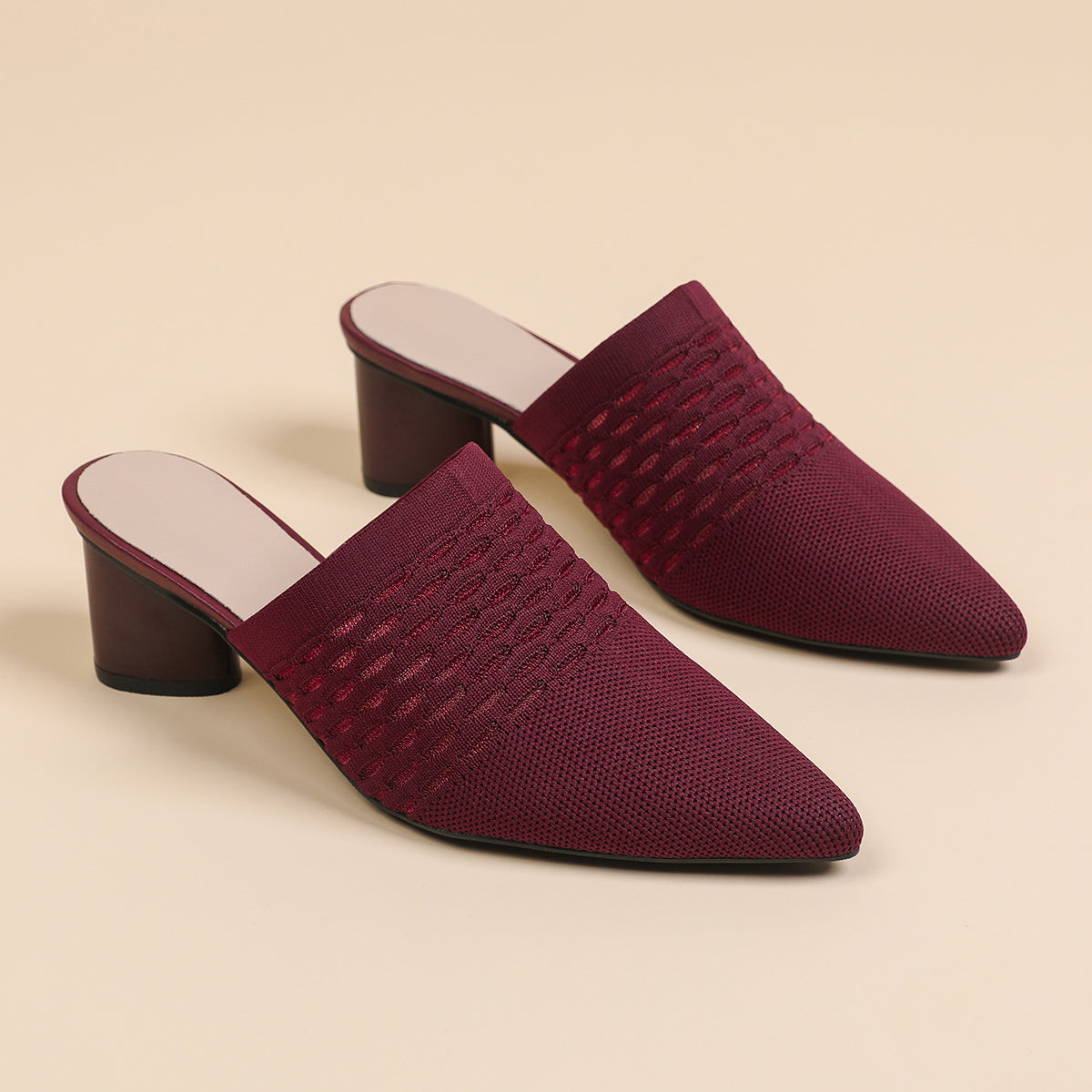 尖頭包頭 5cmチャンキーヒール サンダル