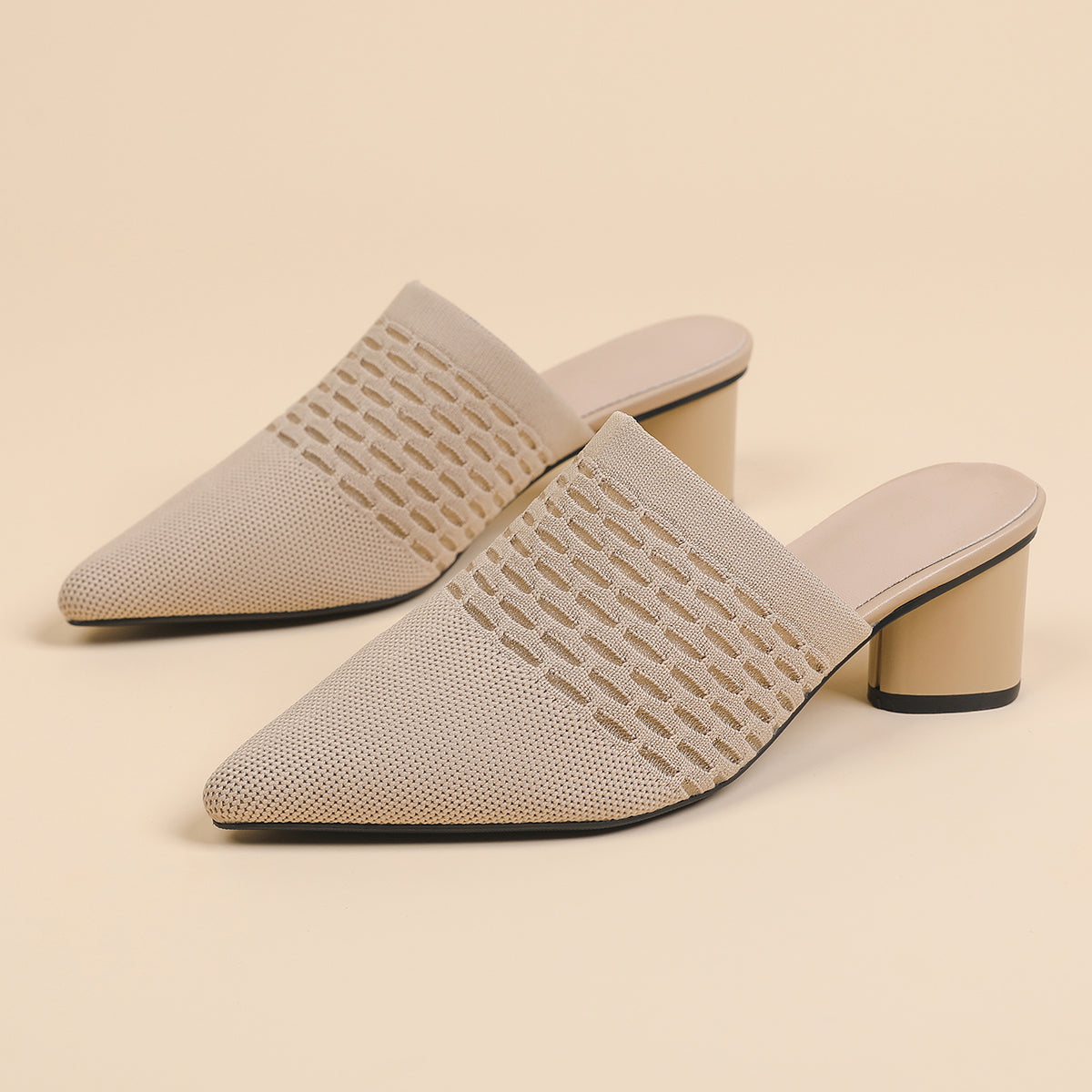 尖頭包頭 5cmチャンキーヒール サンダル