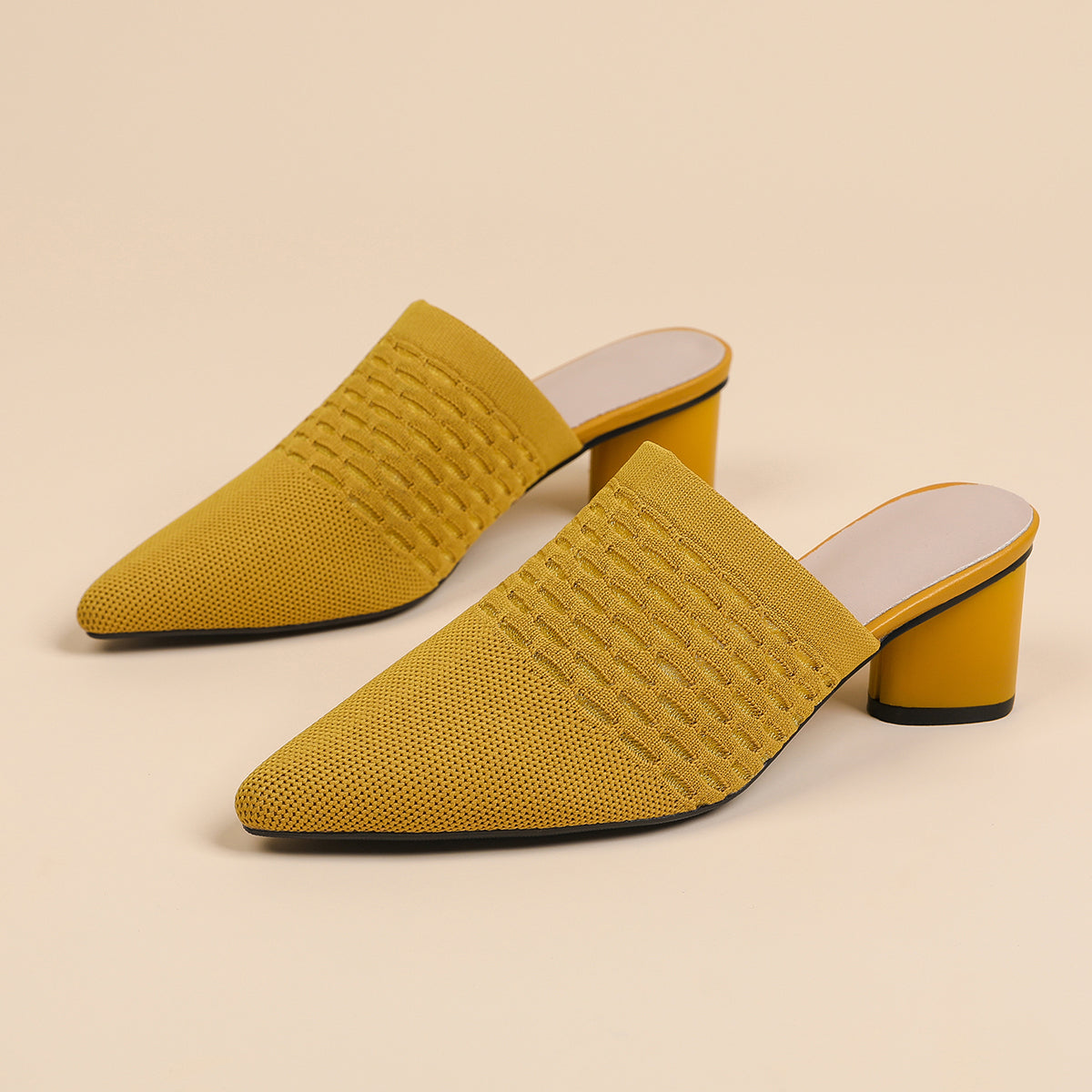 尖頭包頭 5cmチャンキーヒール サンダル