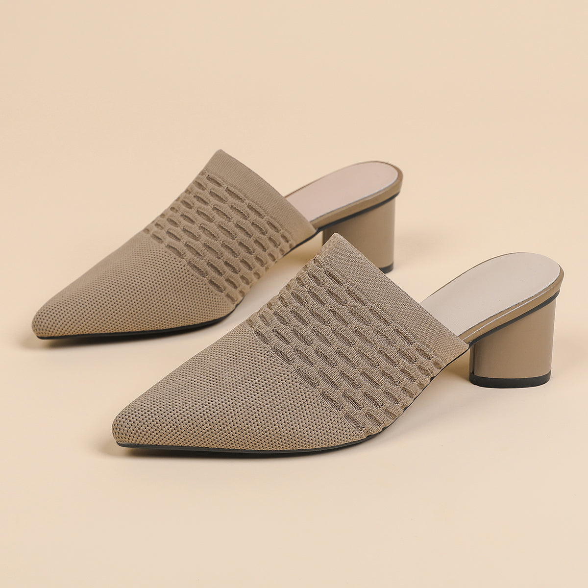 尖頭包頭 5cmチャンキーヒール サンダル