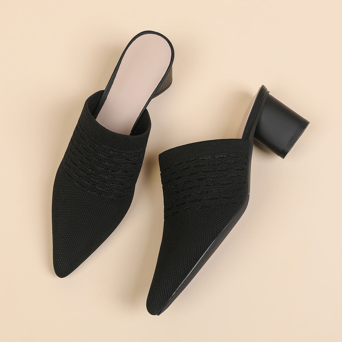 尖頭包頭 5cmチャンキーヒール サンダル