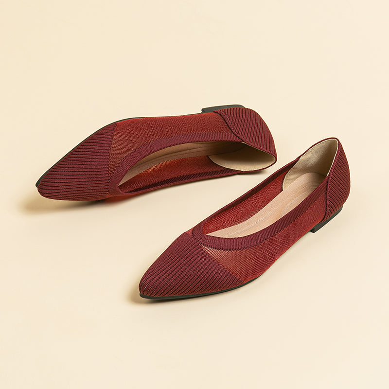 尖頭鏤空フラットシューズ