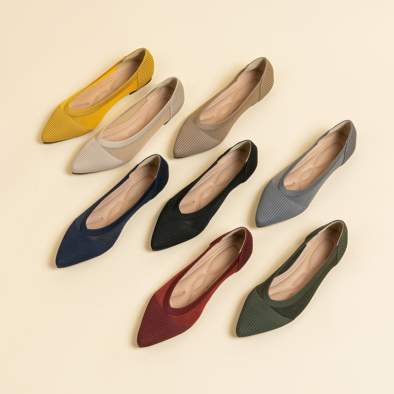 尖頭鏤空フラットシューズ