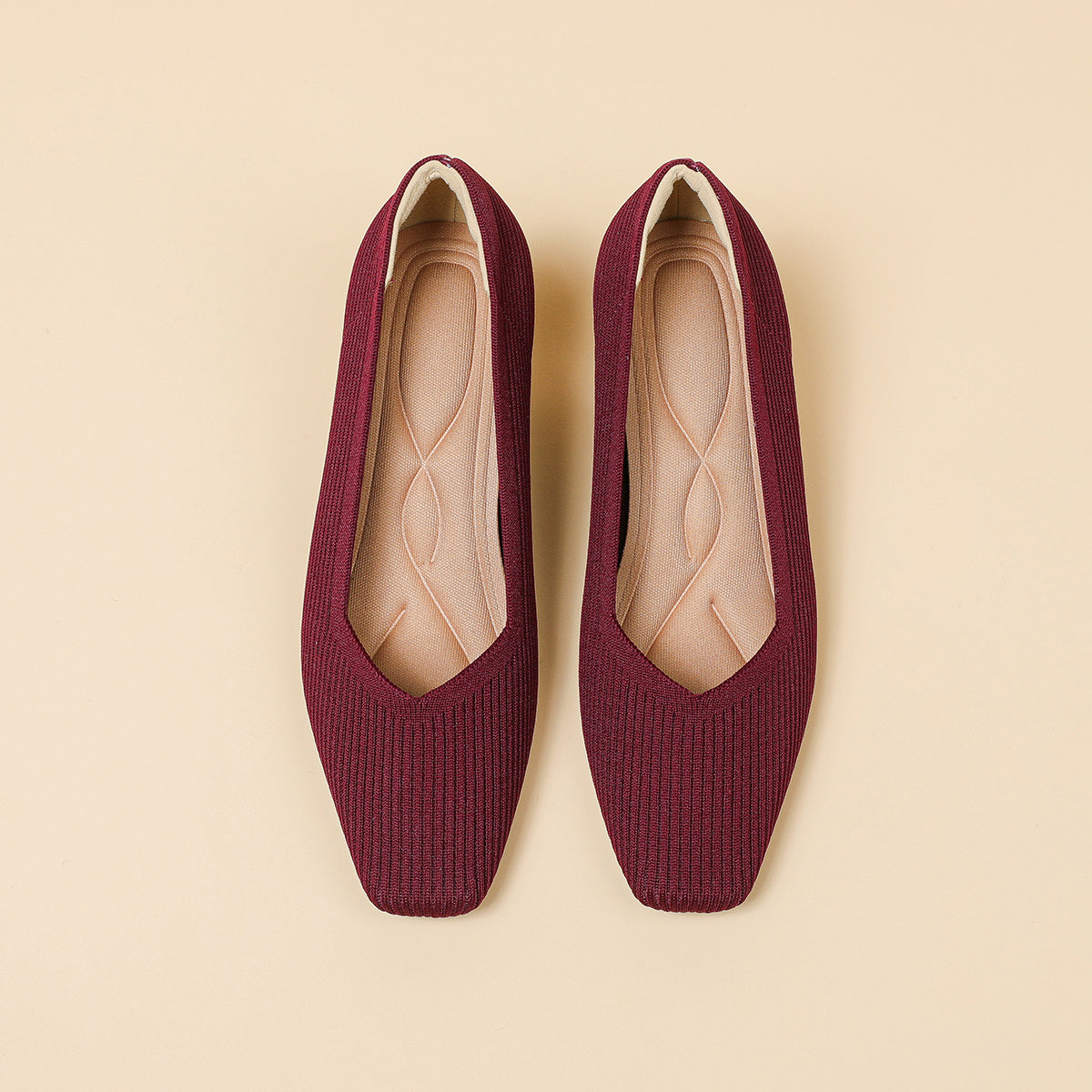 スクエアトゥVカット粗ヒールパンプス(6cmハイヒール)