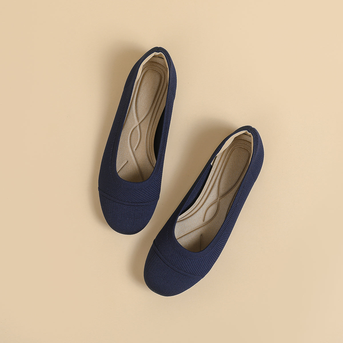 ラウンドトゥ 浅口 カジュアル フラットシューズ