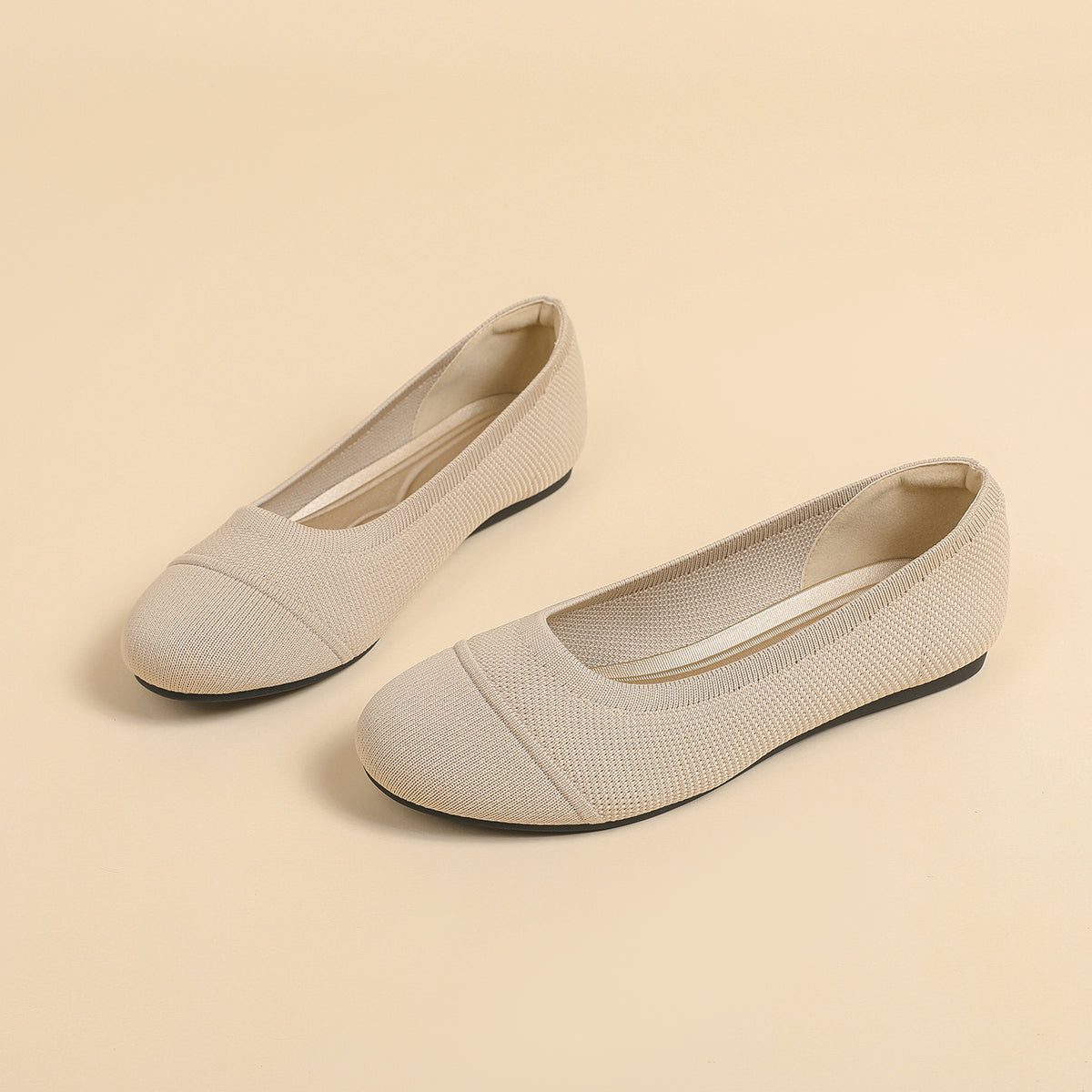 ラウンドトゥ 浅口 カジュアル フラットシューズ