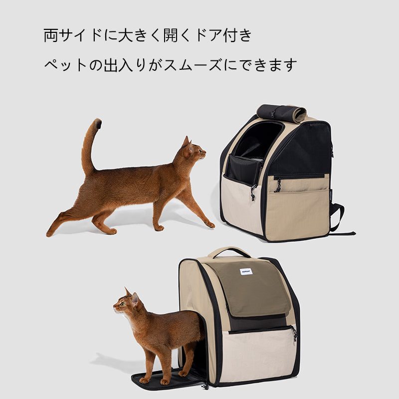 猫用バックパックキャリー｜大容量・通気メッシュ