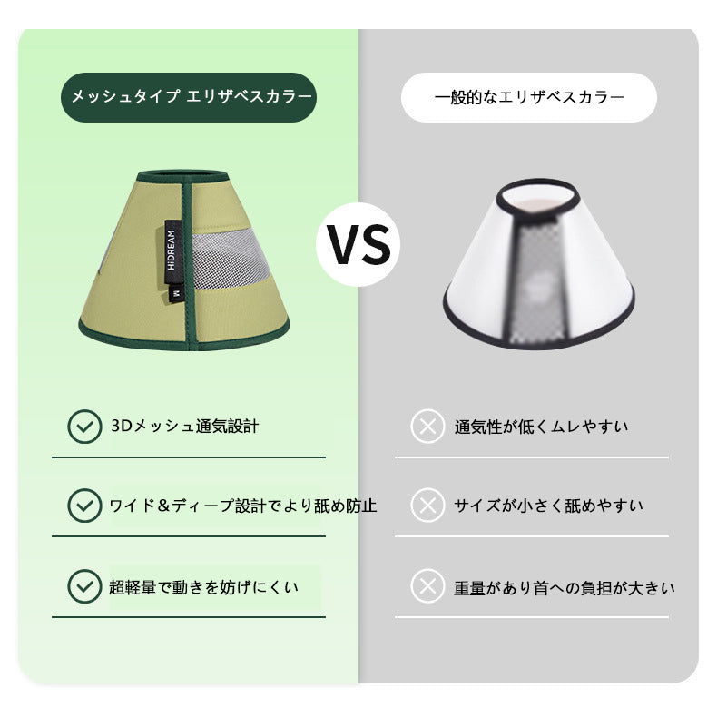 犬猫用 ソフトエリザベスカラー｜軽量防舐めネックガード・引っかき防止タイプ