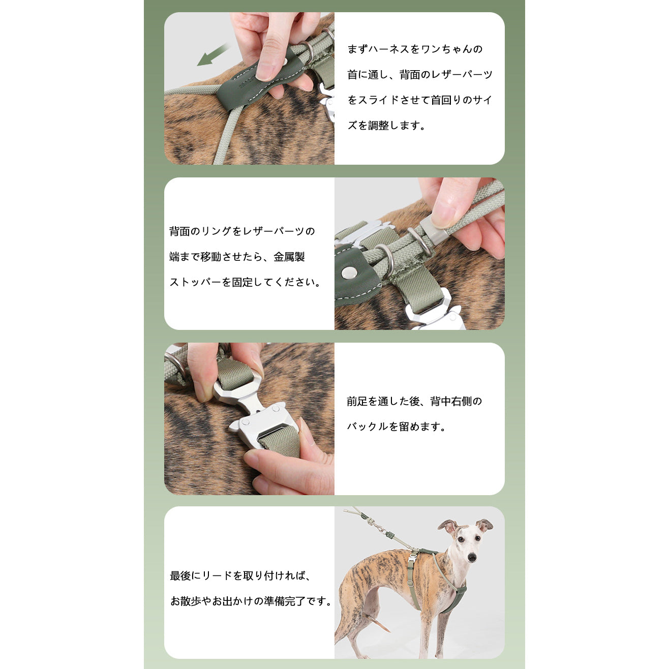 レザー調ロープハーネス＆リードセット｜脱走防止・小型犬中型犬対応