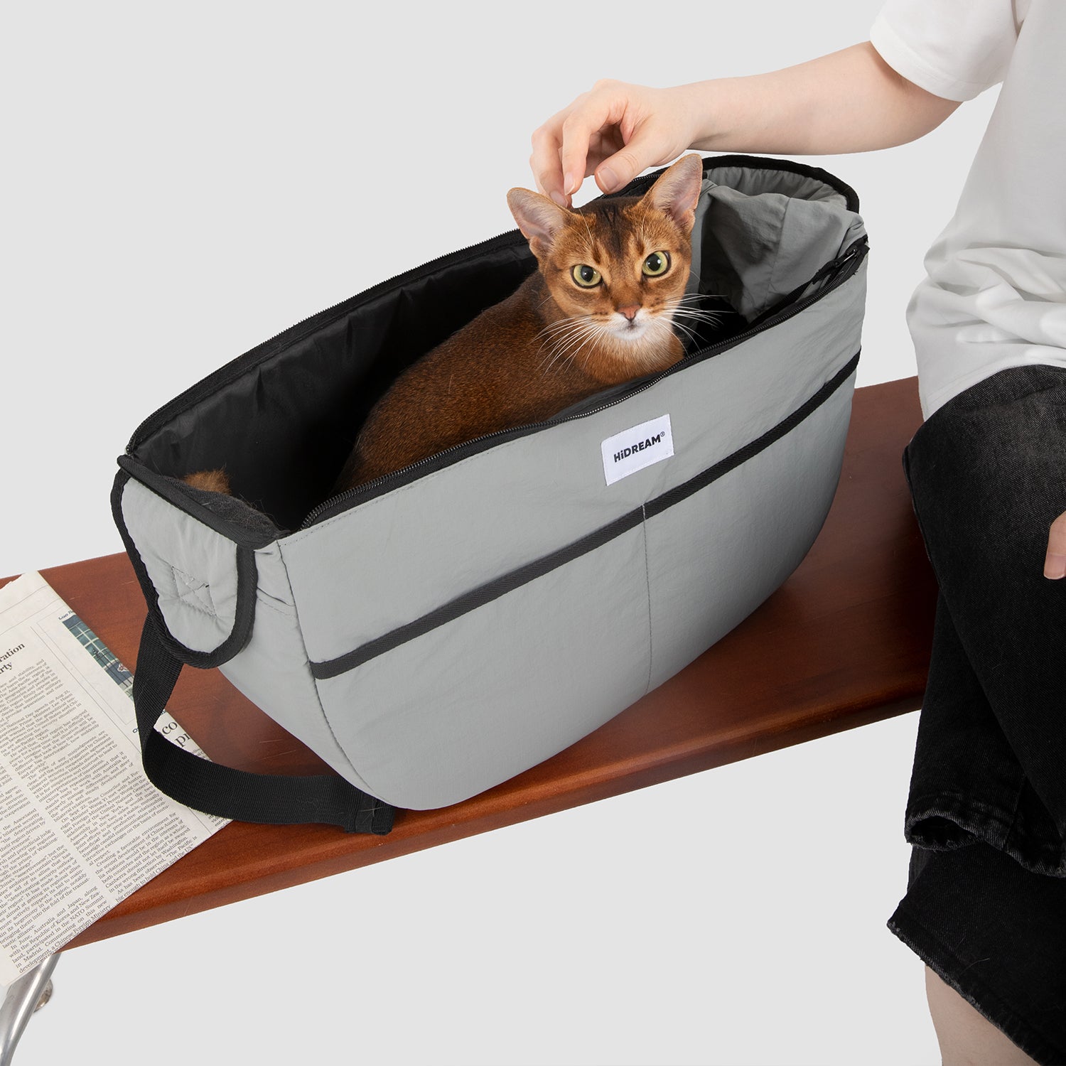 猫用スリングキャリーバッグ｜広開口・安定底板・軽量設計