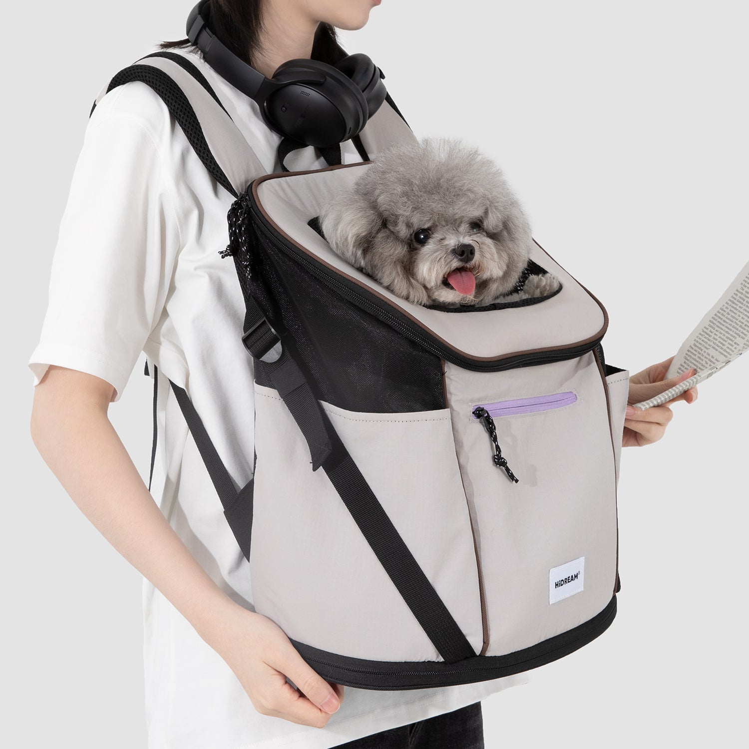 犬用品 新品未使用HIDREAM ペット用 キャリーバッグ スリング ベージュ