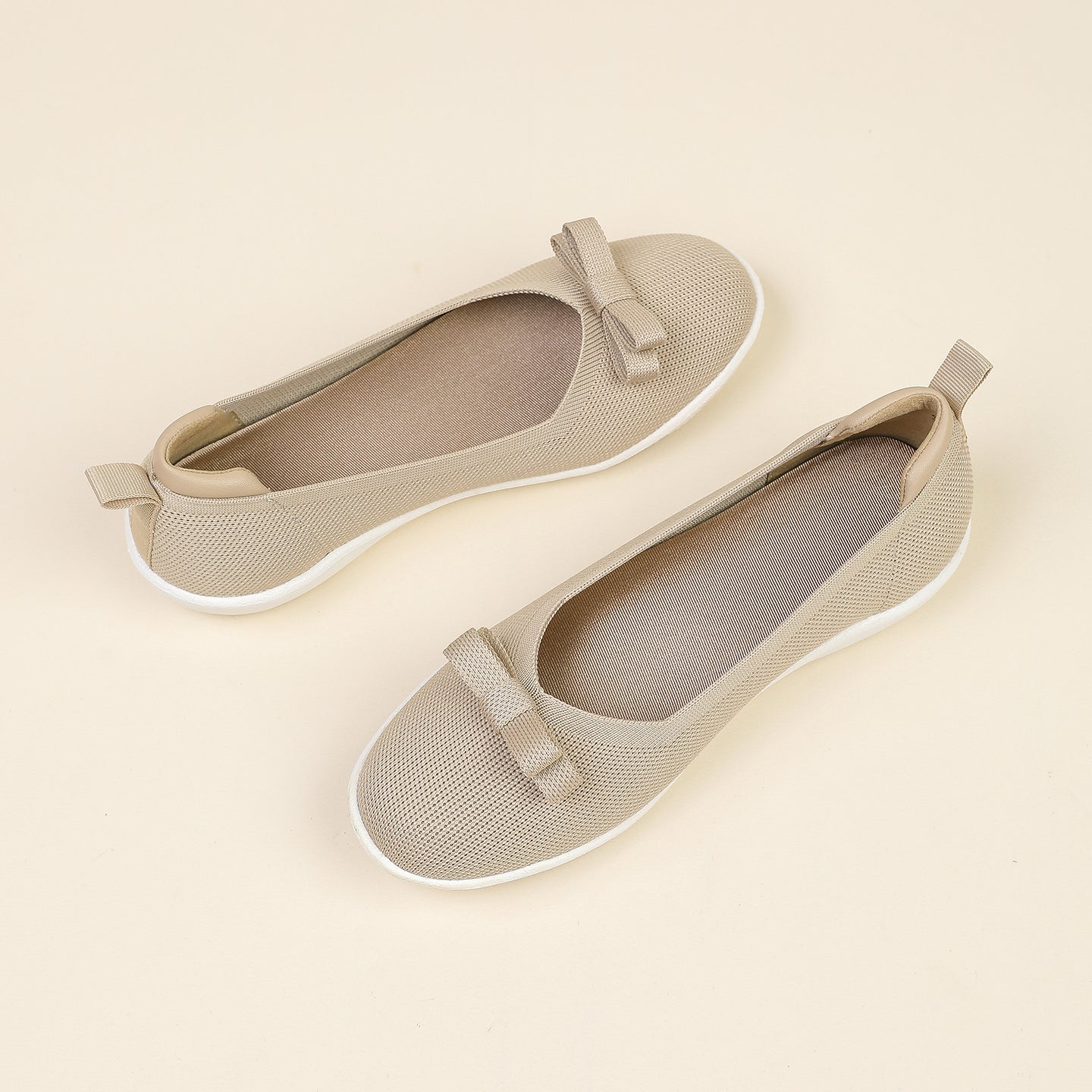 ラウンドトゥ リボン付き 厚底フラットローファー レディース