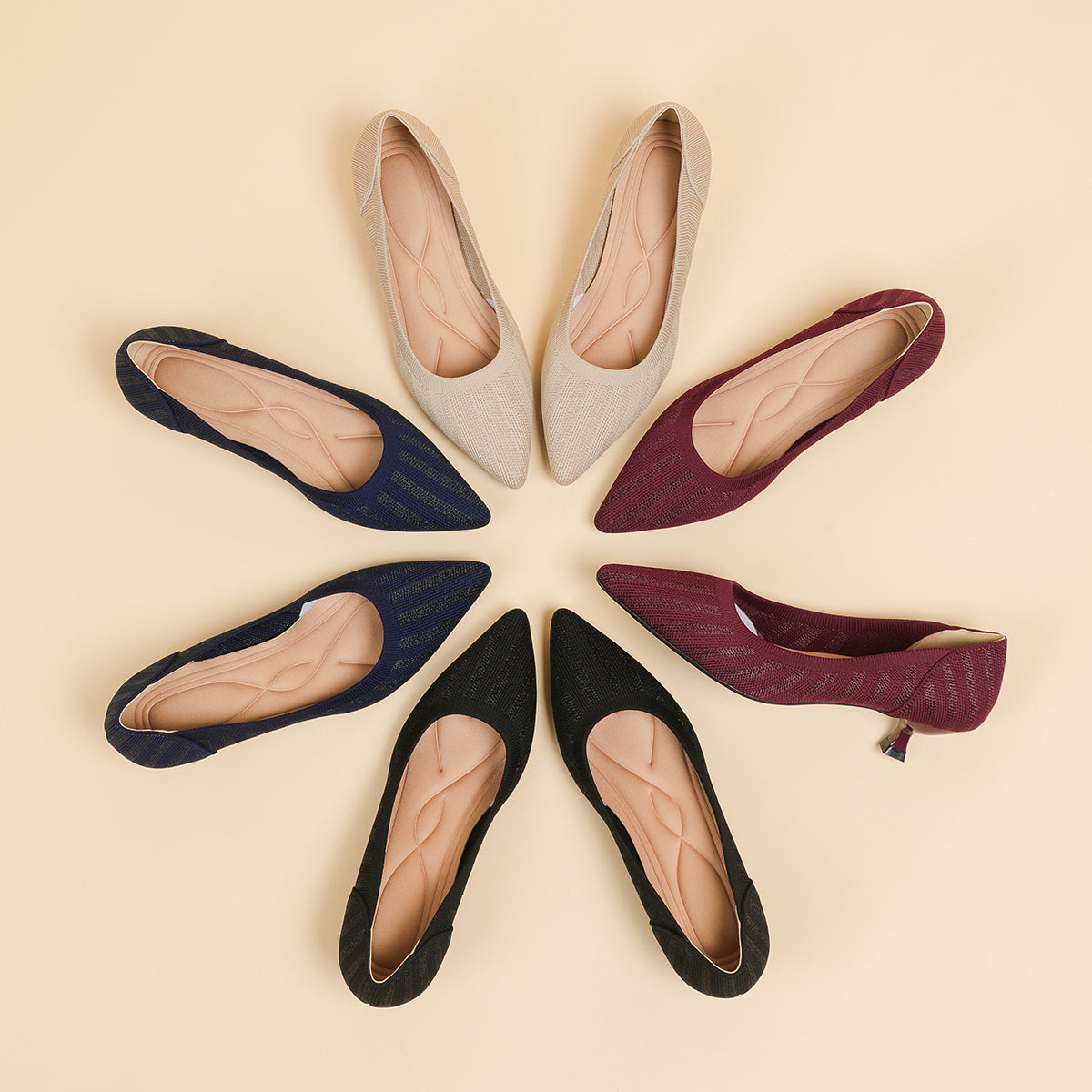 尖頭浅口 4cmキトゥンヒール パンプス