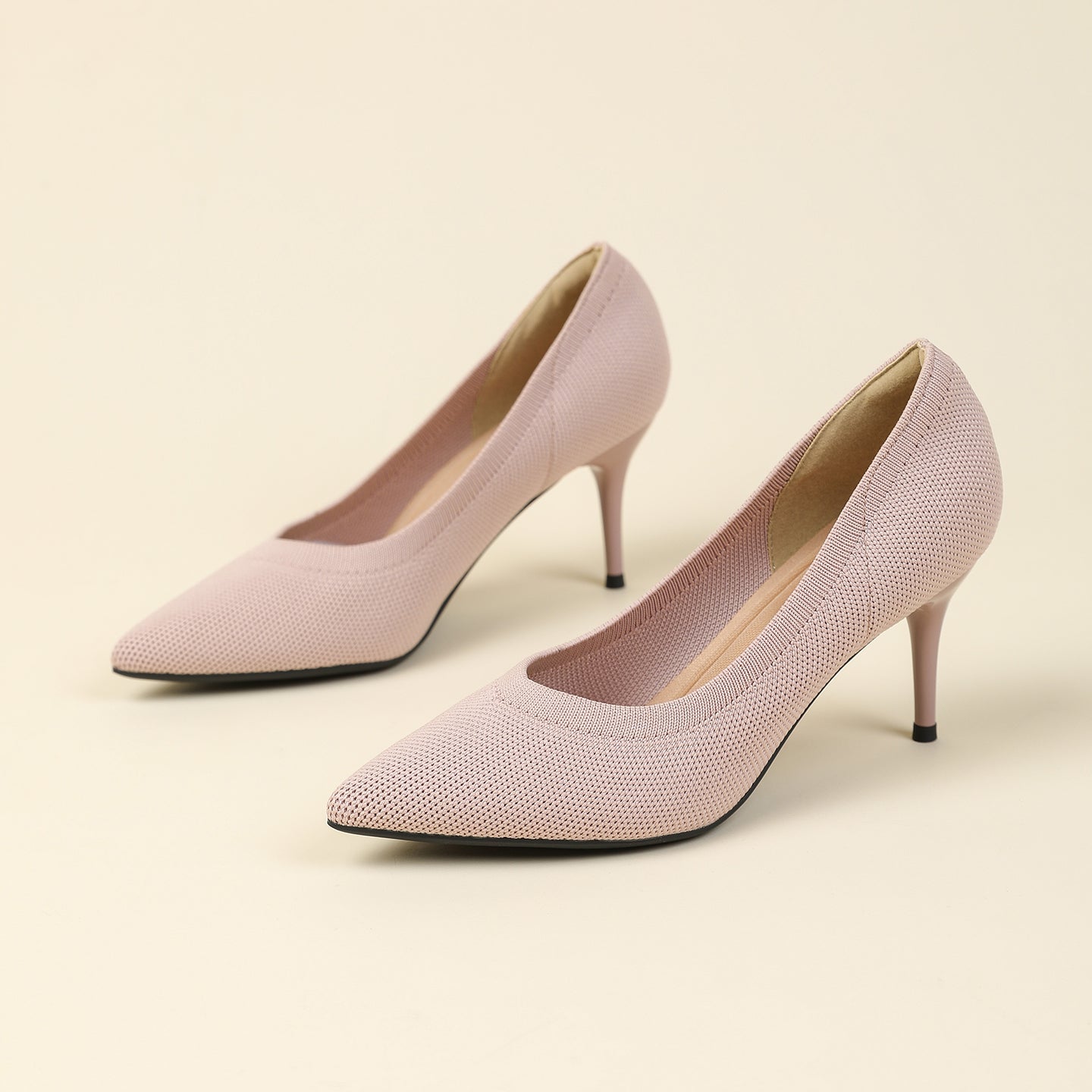 尖頭浅口スティレットヒールパンプス 7.5cmヒール