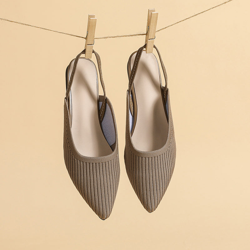 ポインテッドトゥ バックストラップ フラットサンダル