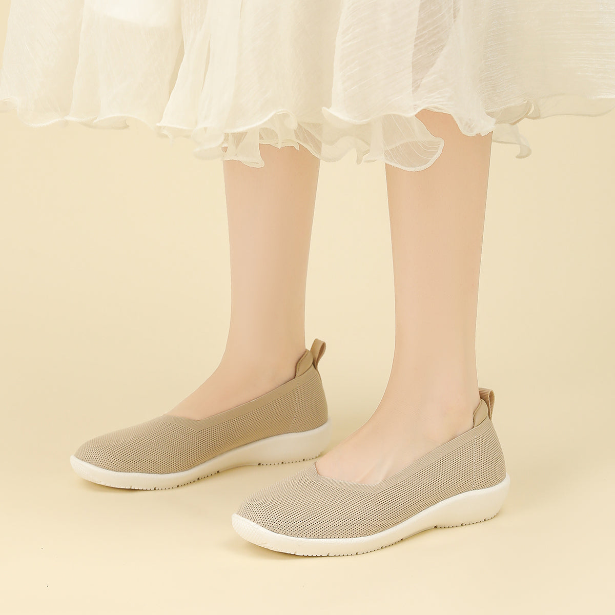 ラウンドトゥニット厚底ローファー