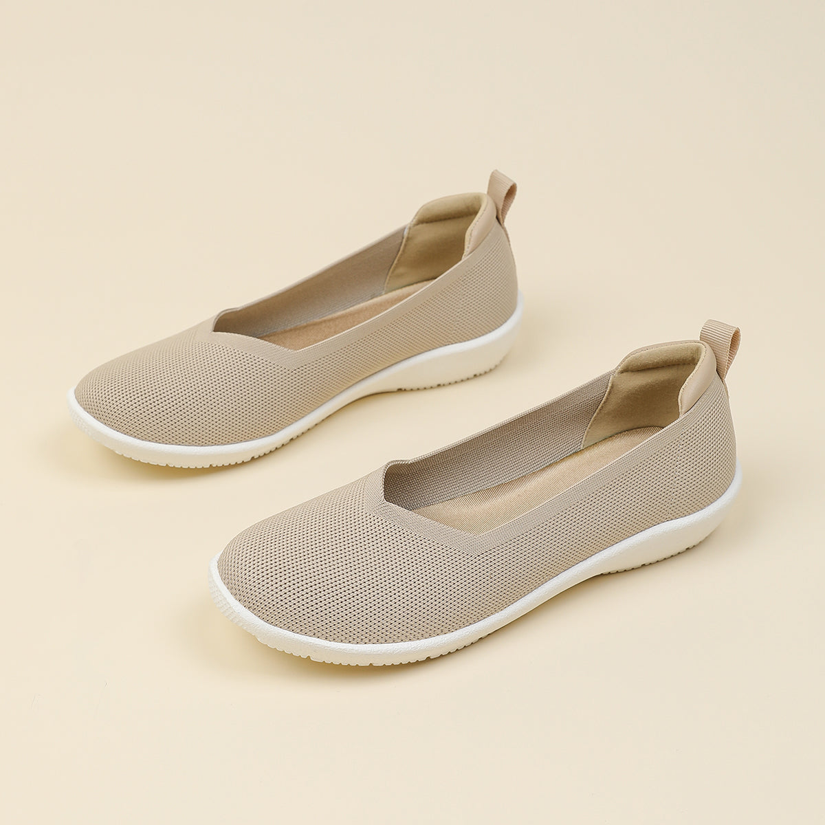 ラウンドトゥニット厚底ローファー