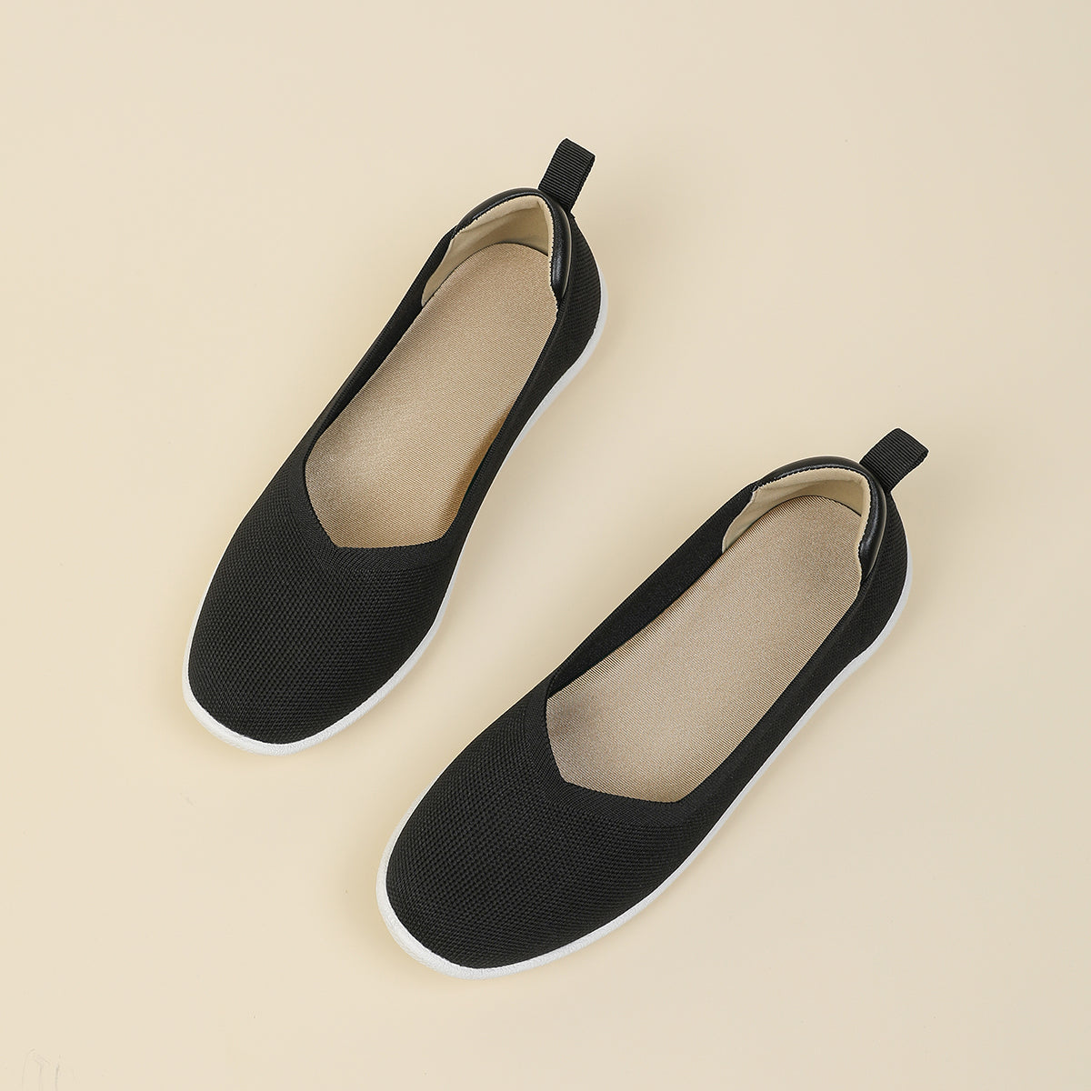 ラウンドトゥニット厚底ローファー