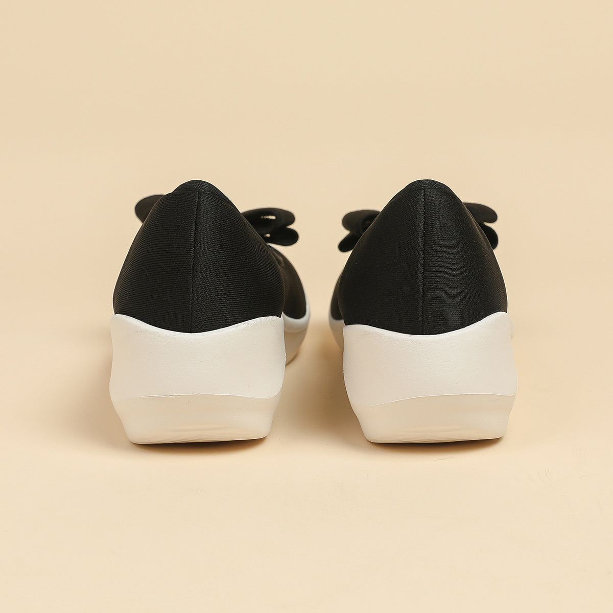 リボン厚底ウェッジシューズ 超軽量デザイン