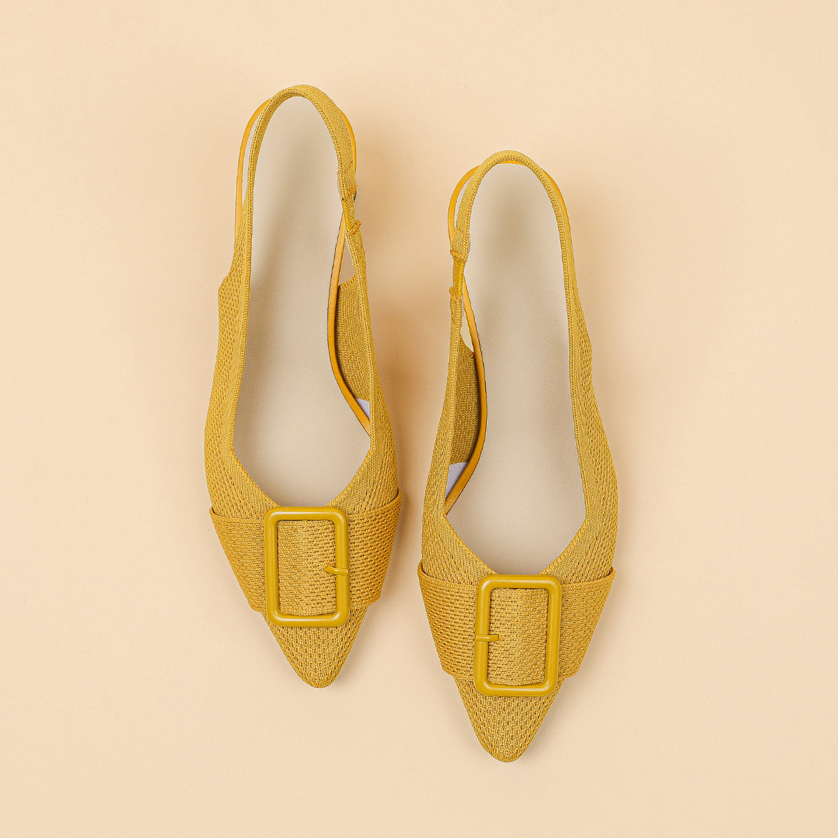 ポインテッドトゥ 浅口 太ヒールサンダル