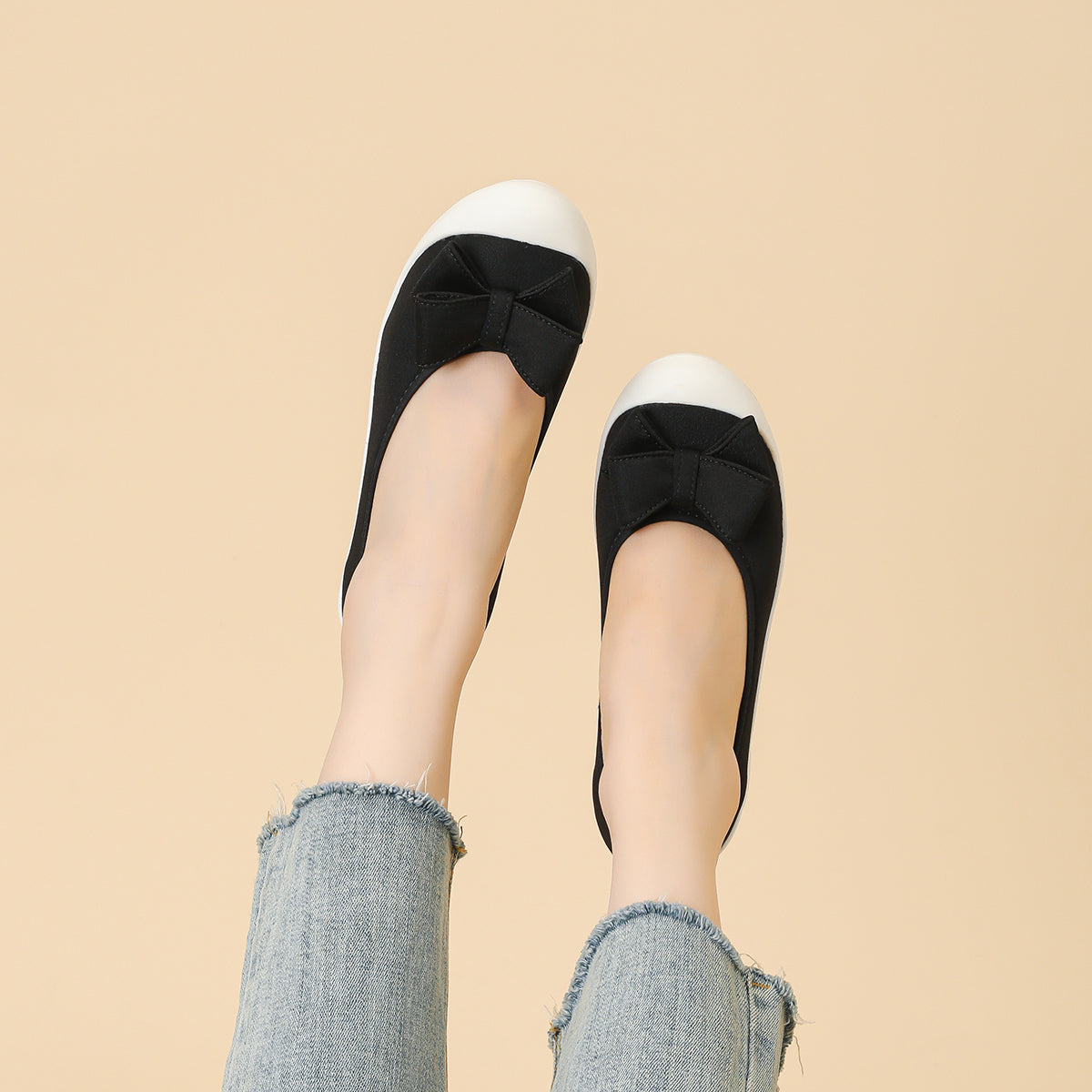 リボン厚底ウェッジシューズ 超軽量デザイン