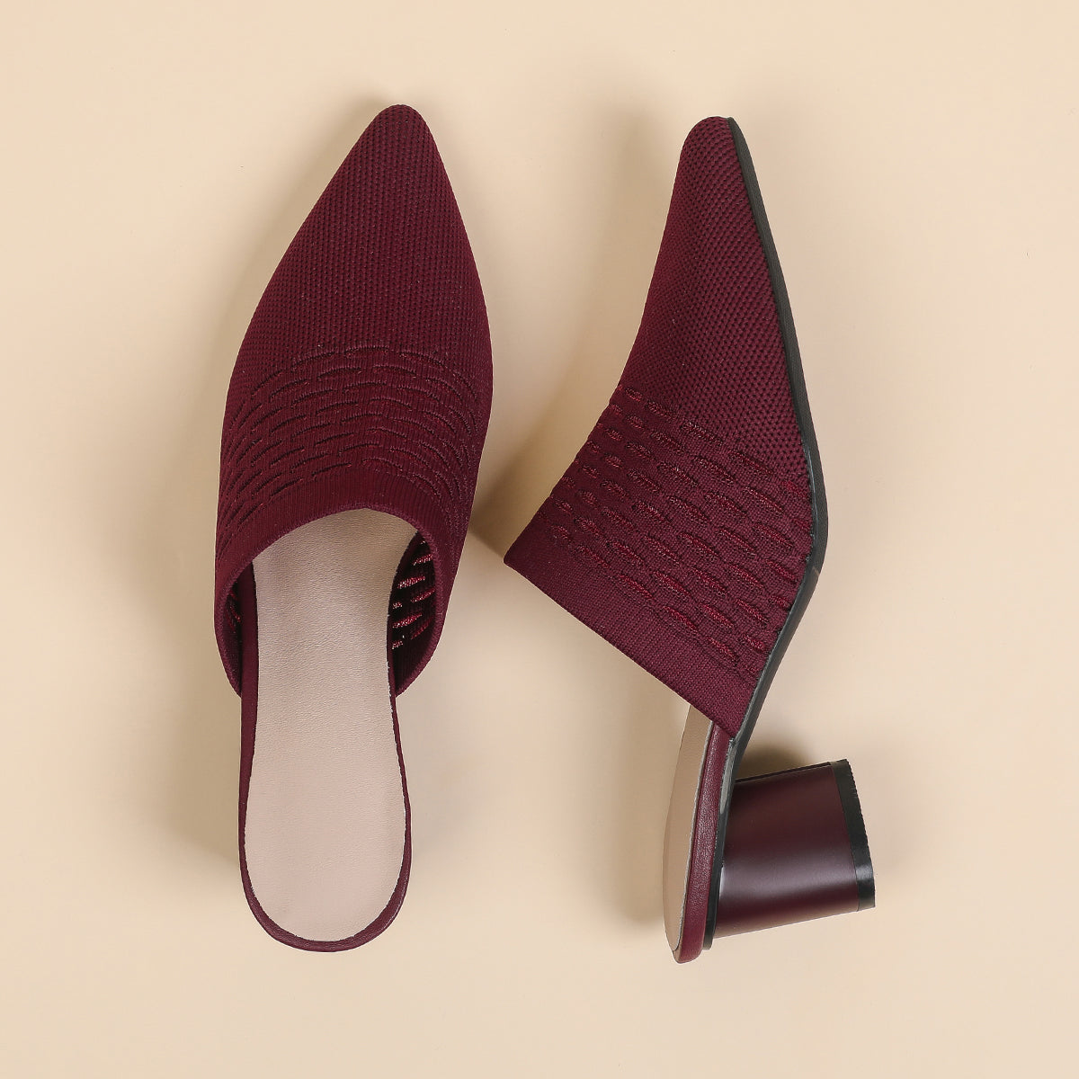 尖頭包頭 5cmチャンキーヒール サンダル