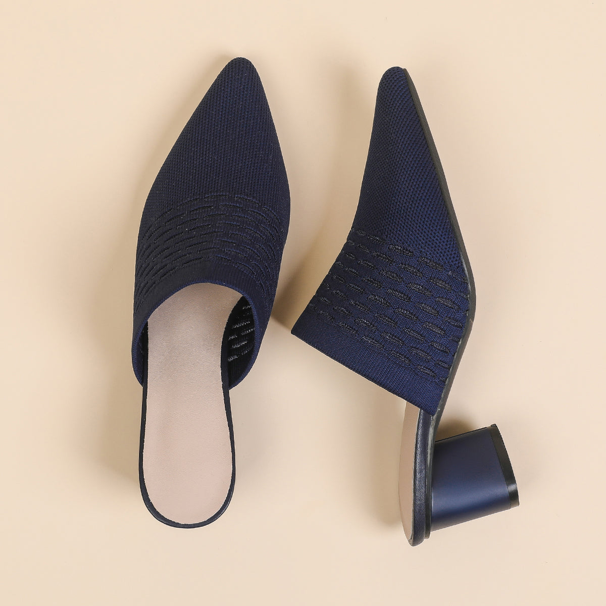 尖頭包頭 5cmチャンキーヒール サンダル