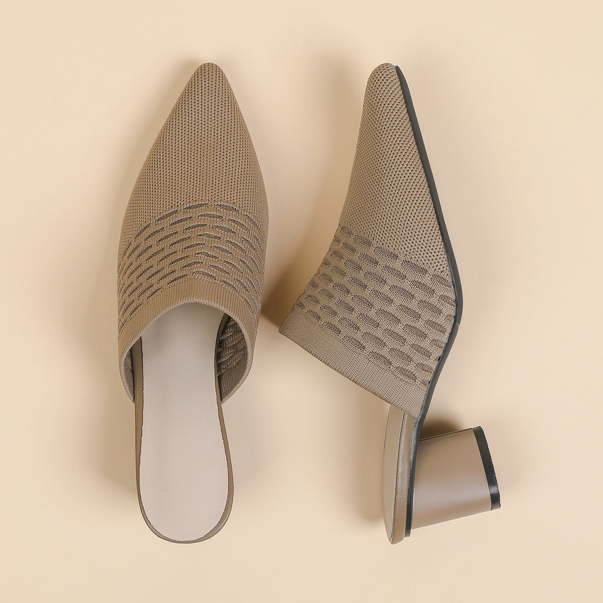 尖頭包頭 5cmチャンキーヒール サンダル