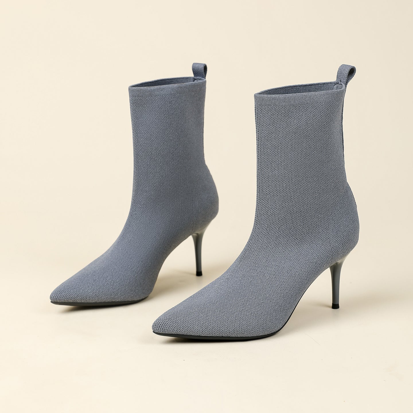 秋冬用尖頭ピンヒールショートブーツ8CM