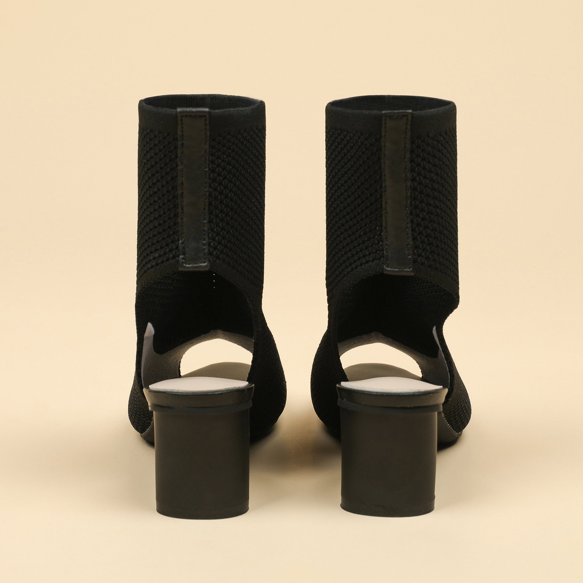 オープントゥ ポインテッドトゥ 5cmチャンキーヒール サンダル