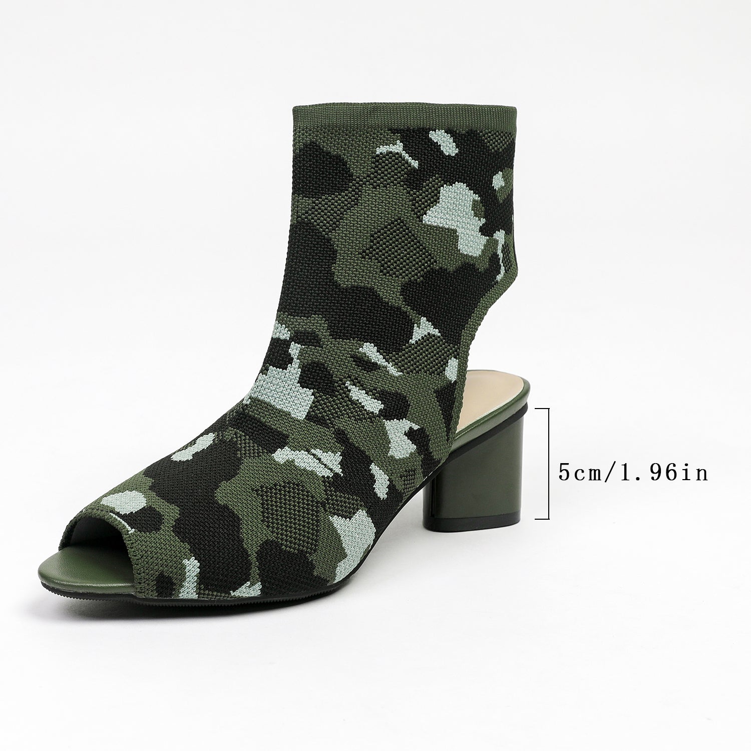 オープントゥ ポインテッドトゥ 5cmチャンキーヒール サンダル