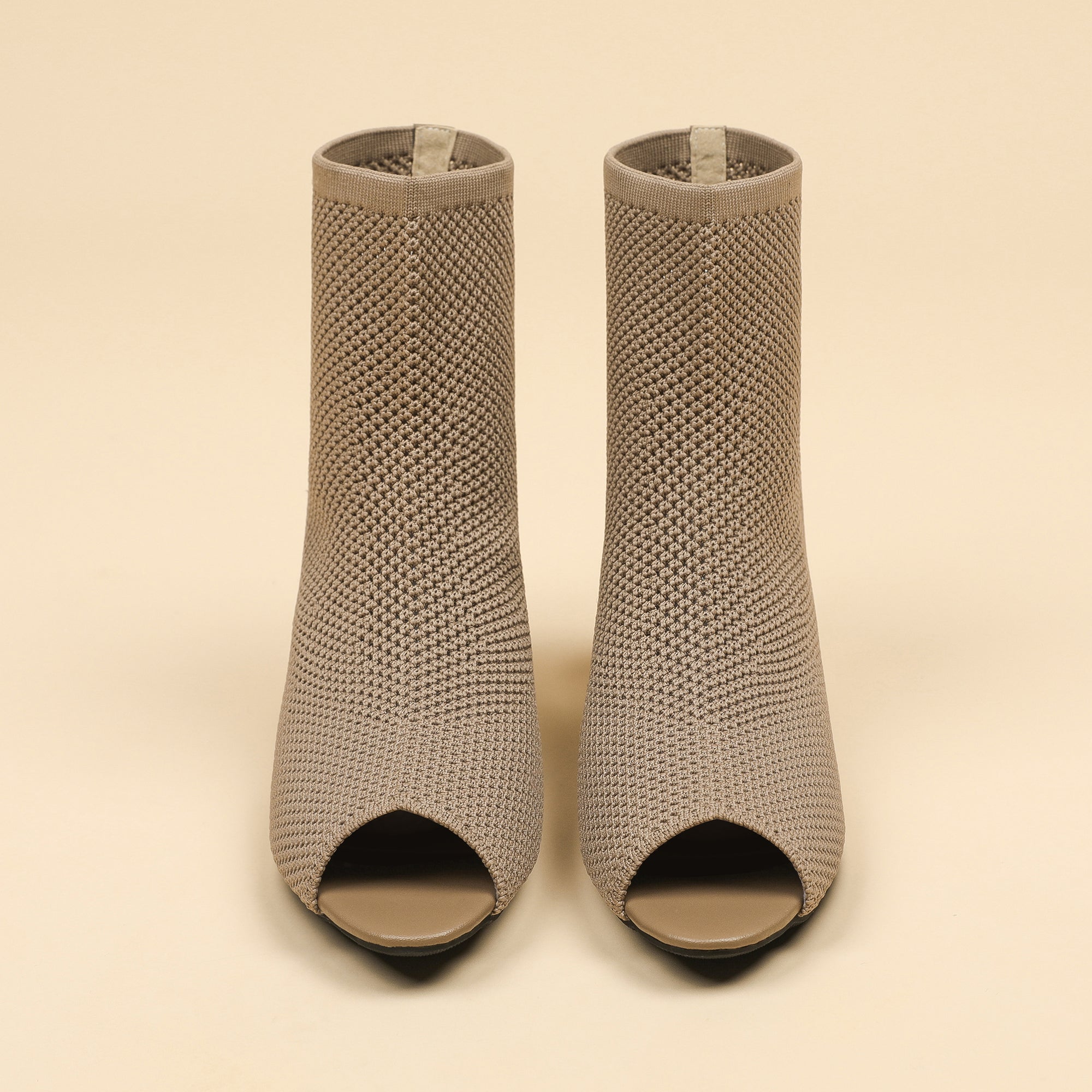 オープントゥ ポインテッドトゥ 5cmチャンキーヒール サンダル