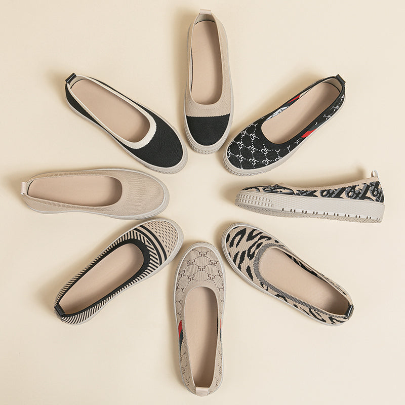 厚底フラット ローファーシューズ