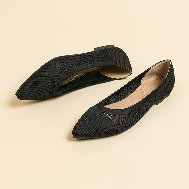 尖頭鏤空フラットシューズ