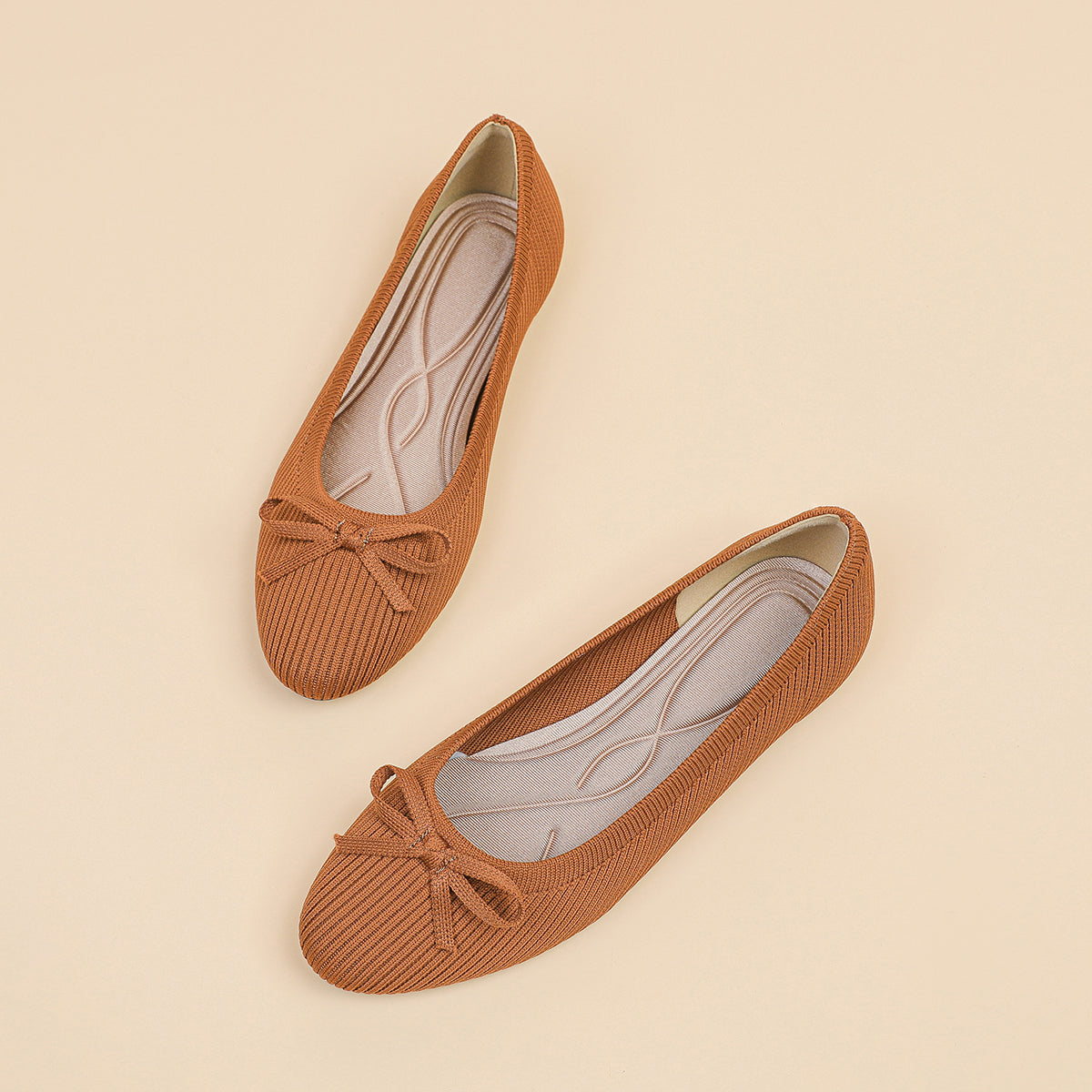 リボン付き カジュアル フラットシューズ